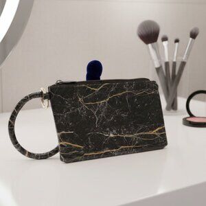 Marble Pattern Glossy Wristlet